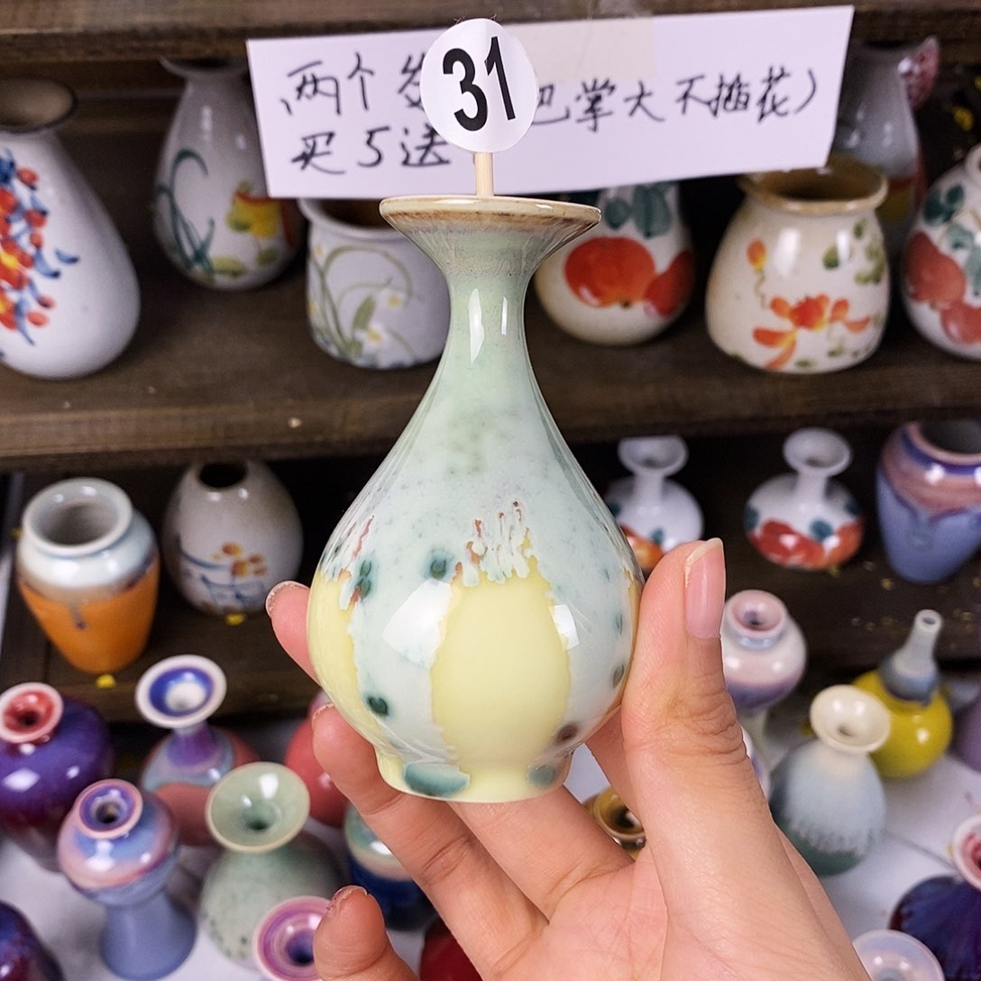 摆件景德镇高温陶瓷小花瓶