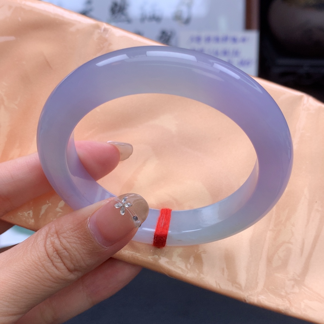 翡翠手镯未镶嵌冰胶紫正圈13号