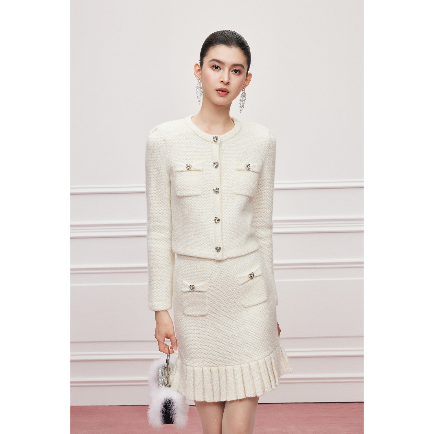 【达人专属】MandyZhang羊驼毛开衫女秋冬羊毛外套MT0829