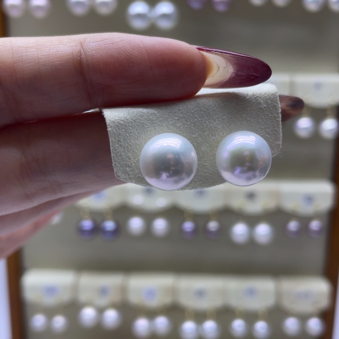 淡水珍珠耳饰18K金镶嵌