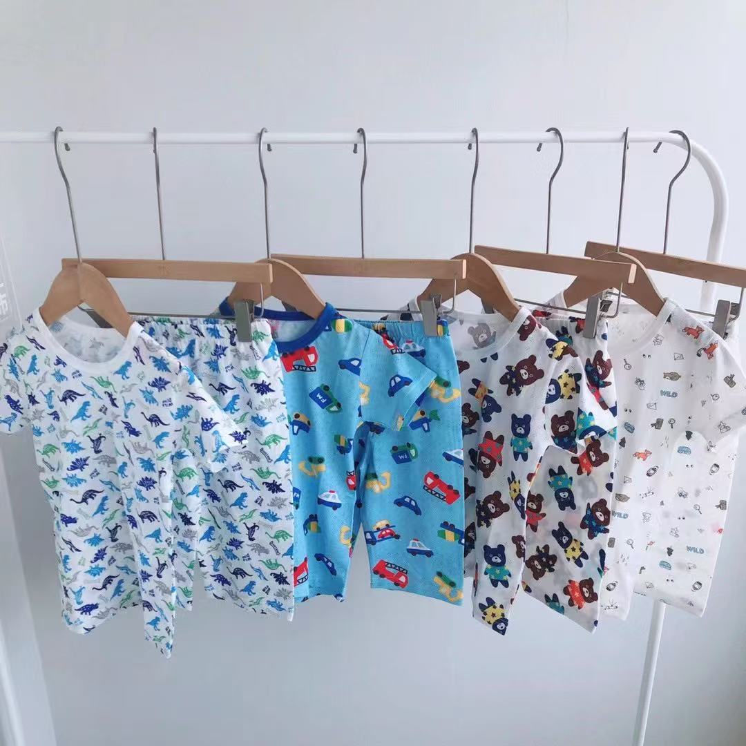 日系儿童 舒适夏季四季空调服家居服透气吸汗百棉  下单备注编号 