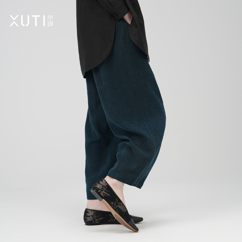 序缇新款双面穿双色四经绞罗香云纱双非遗桑蚕丝裤子J37-12806