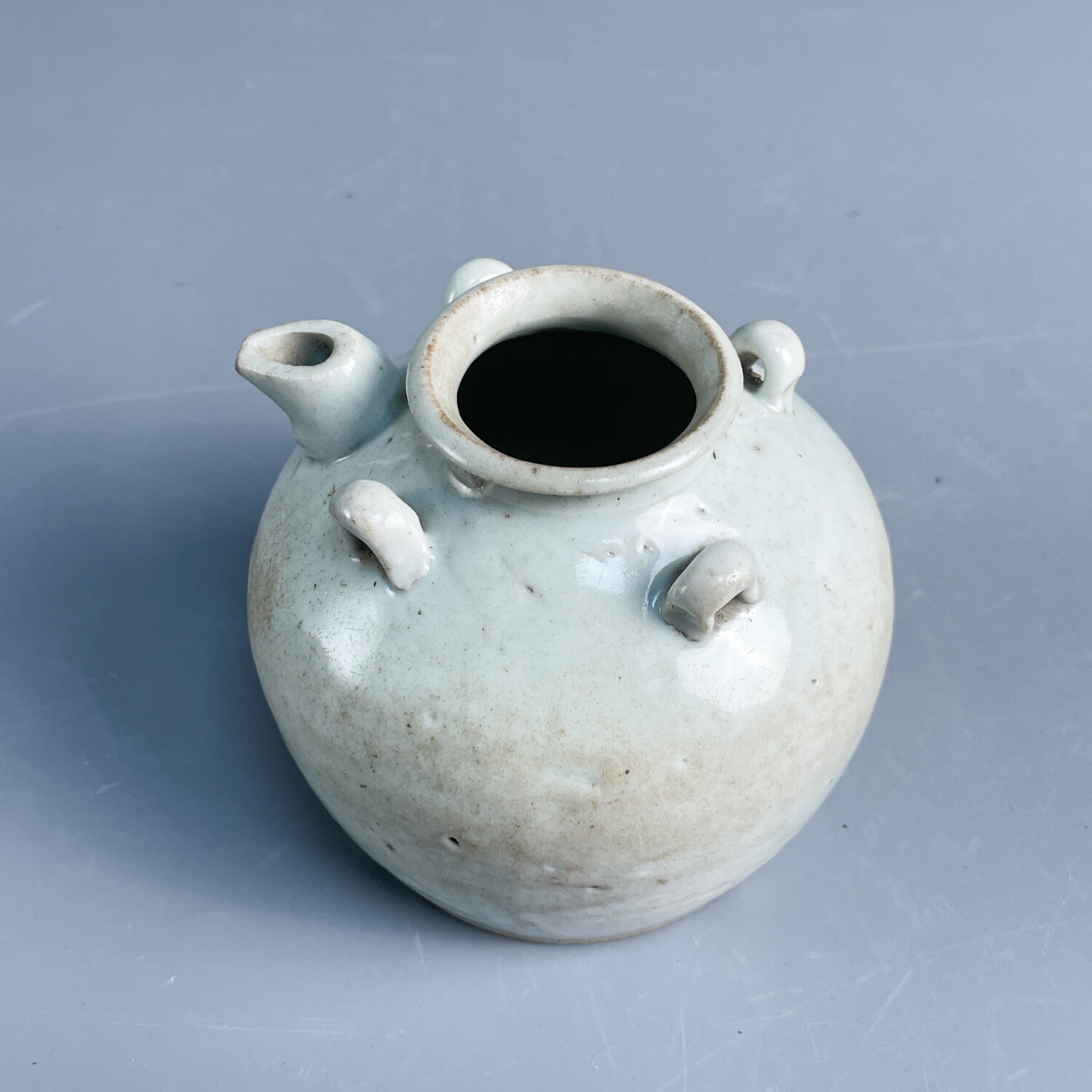 明晚期 白釉直四系壶-M25LC002986