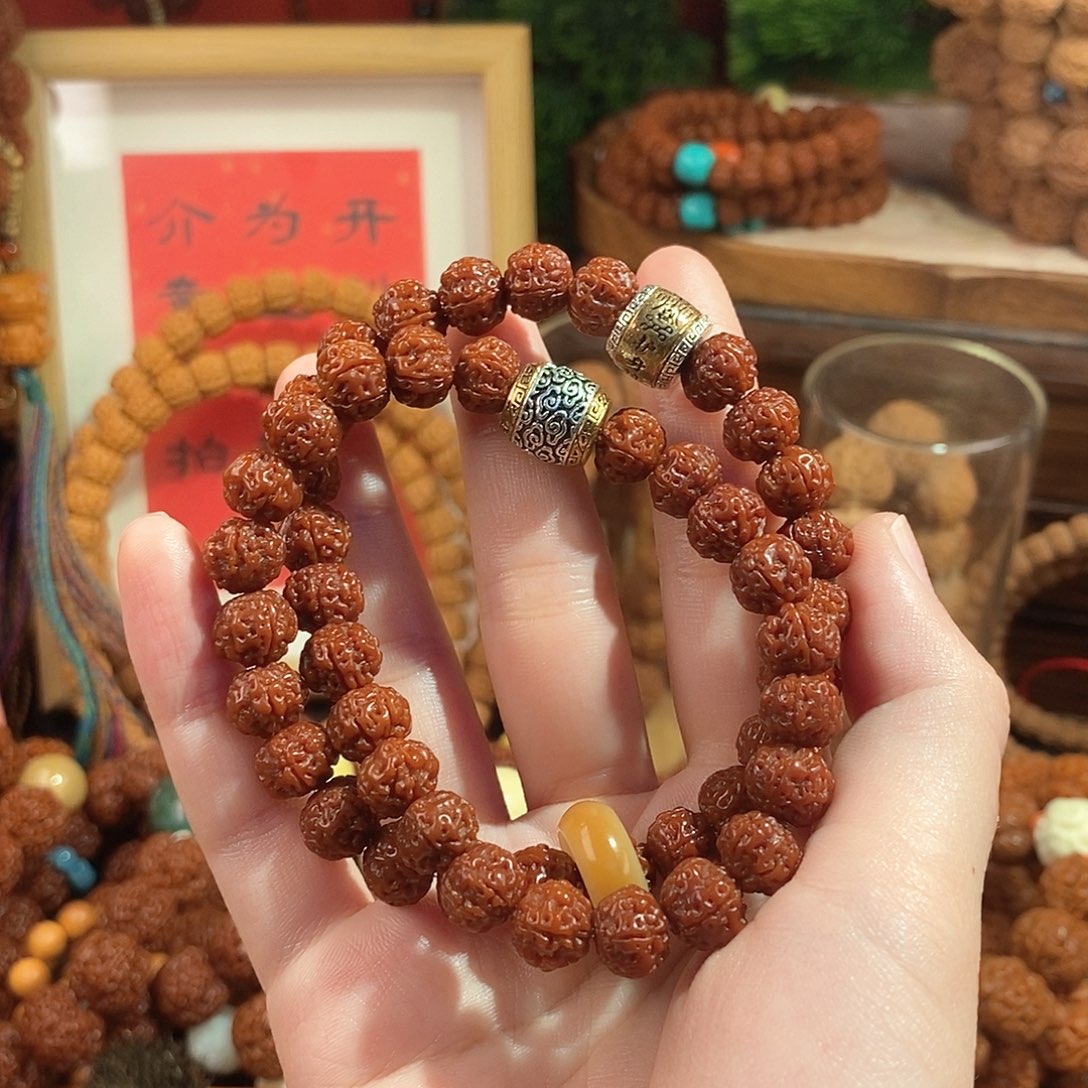 金刚菩提手串105双圈小银