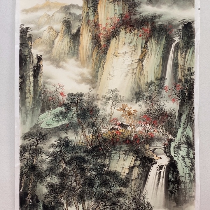 国画太行清秋六尺竖幅