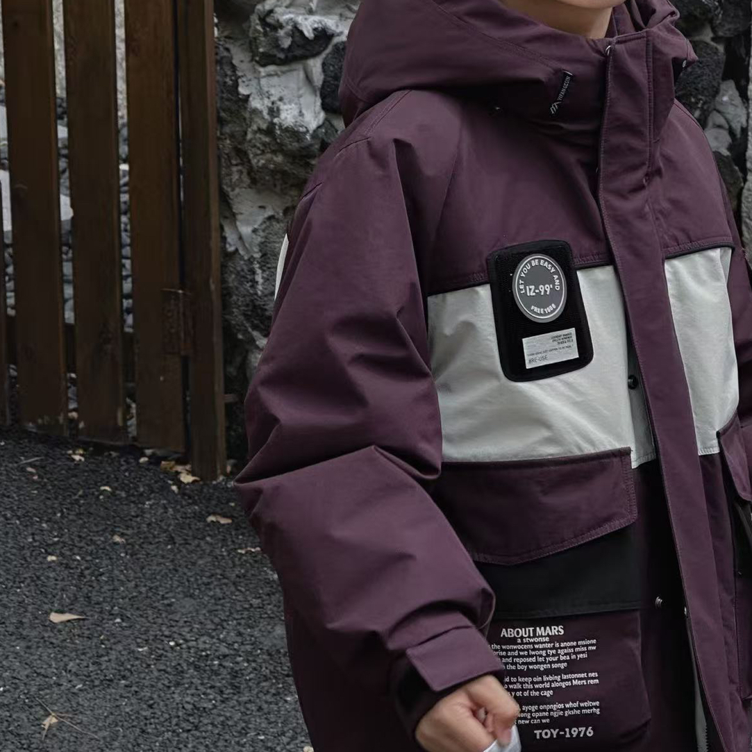 冬季保暖美式雪山服派克服重工潮牌儿童羽绒服