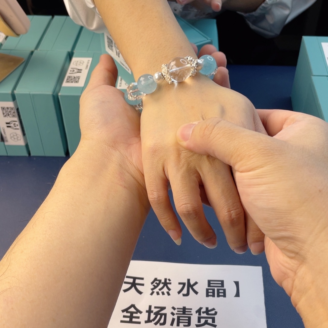 水晶手链银S925镶嵌