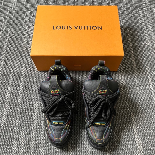 99新 LouisVuitton/路易威登 Skate牛皮革低帮板鞋/8码/3288