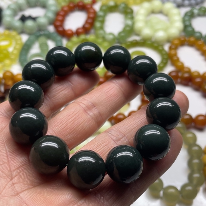 和田玉手串17+未镶嵌