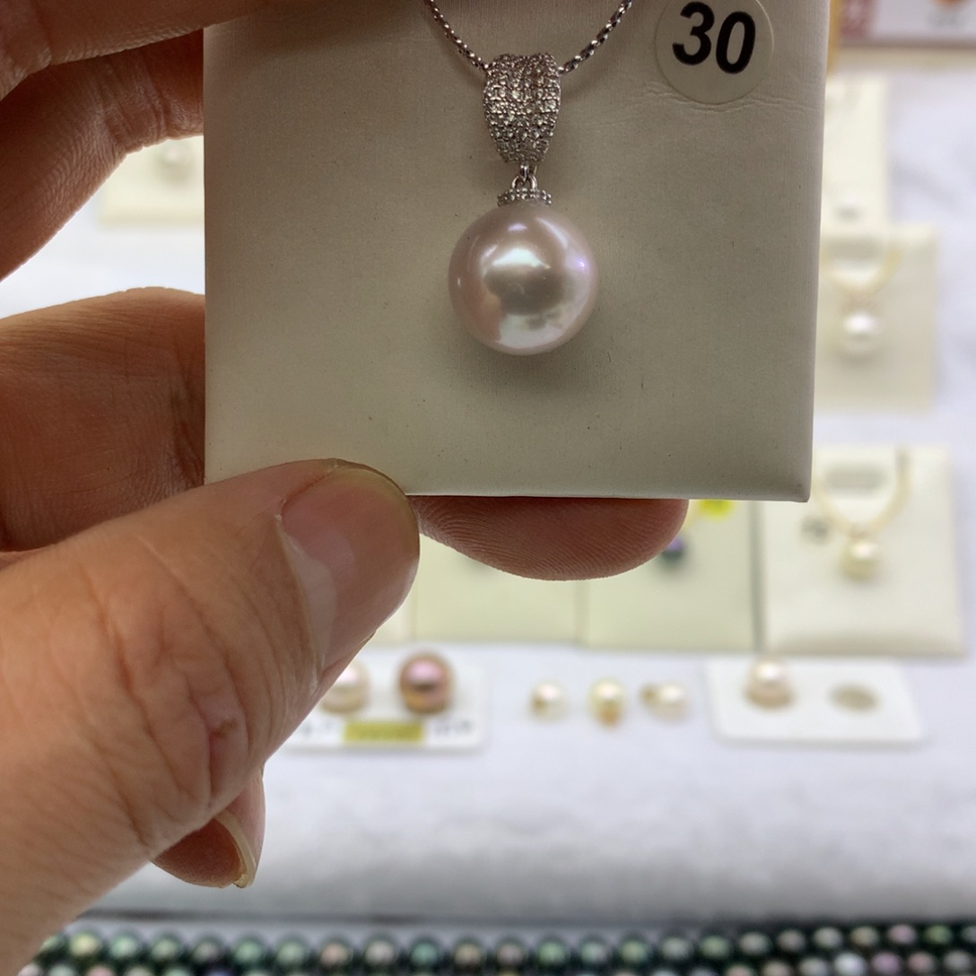 淡水珍珠吊坠(赠链)银S925镶嵌