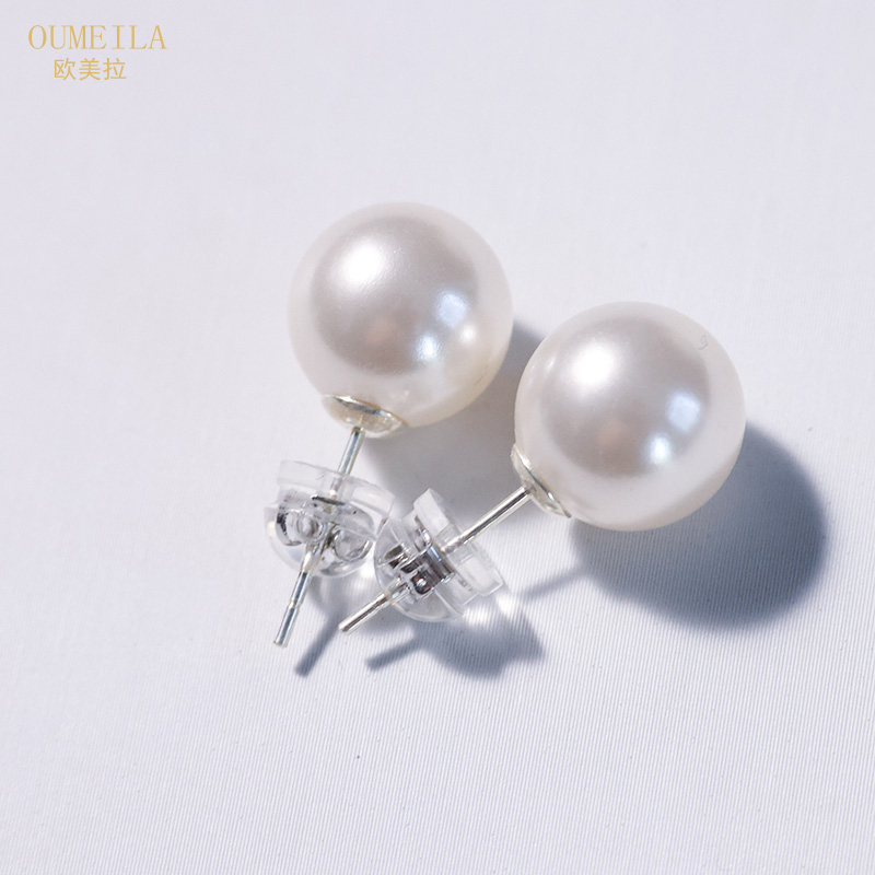 OUMEILA欧美拉 冷白耳钉气质时尚百搭优雅