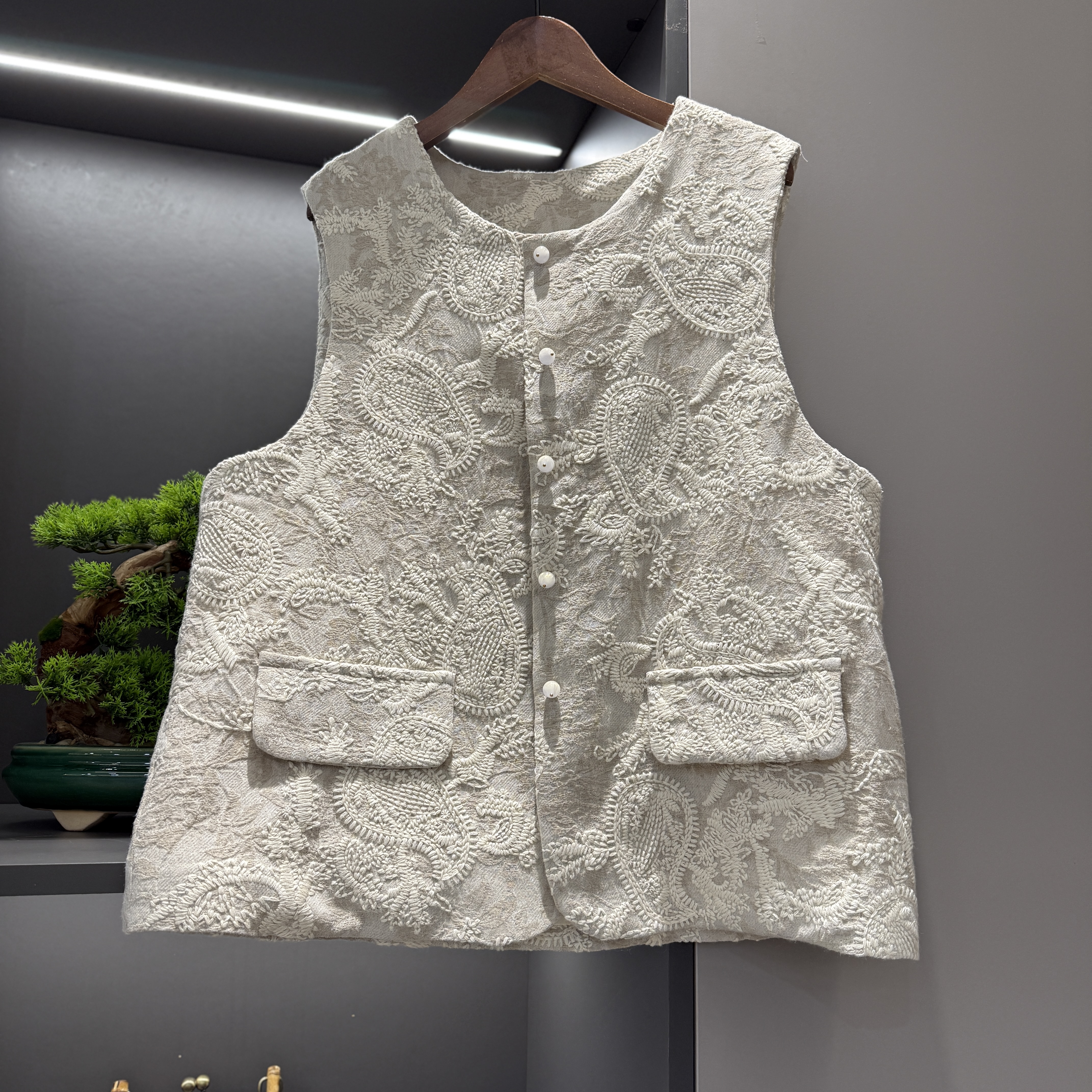 中式马夹复古盘扣传统改良春季女装气质宽松马甲2730