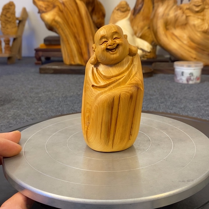 柏木（崖柏）弥勒佛小摆件