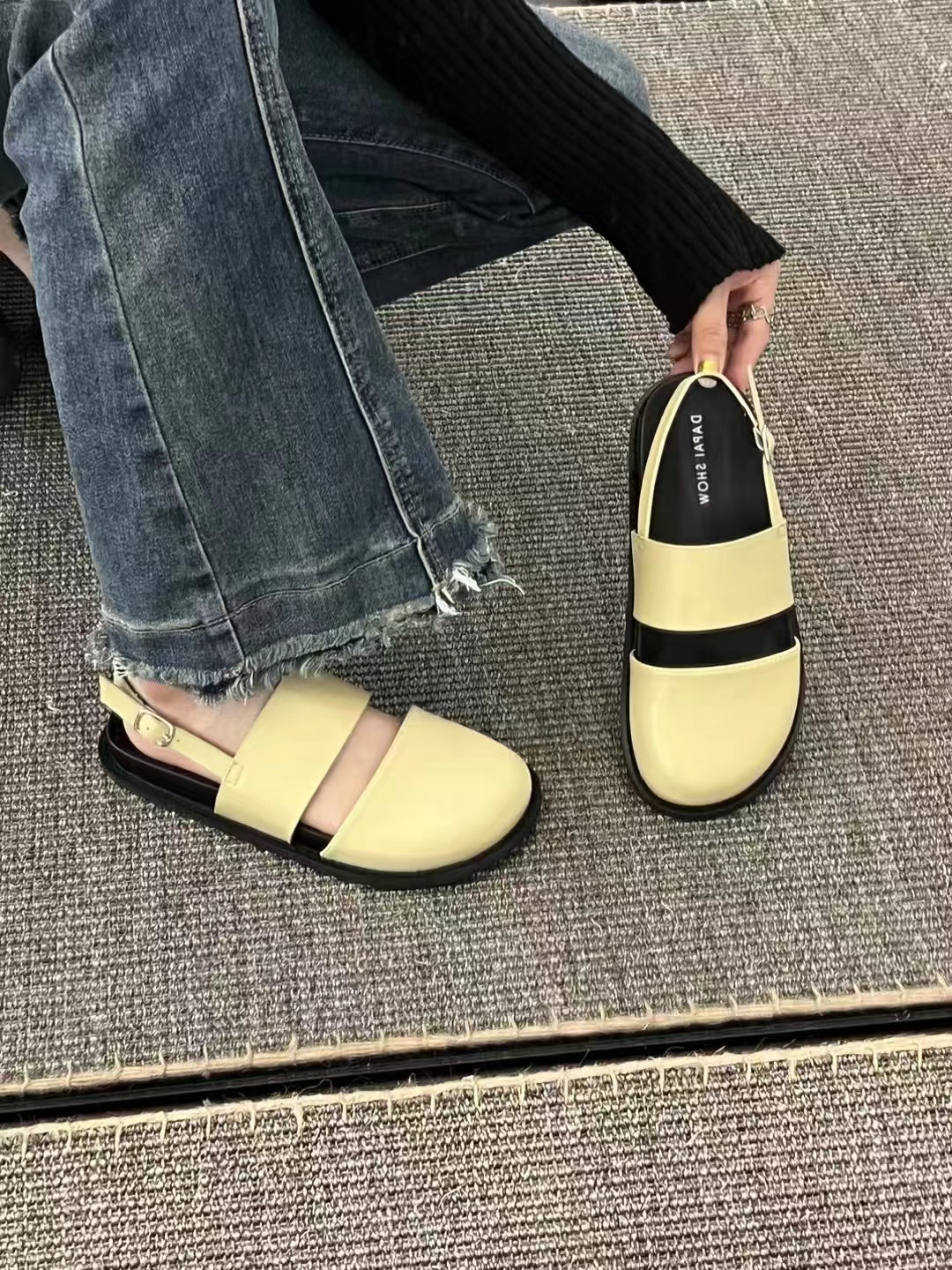 米古古DS# 383# 包头复古慵懒舒适平底鞋