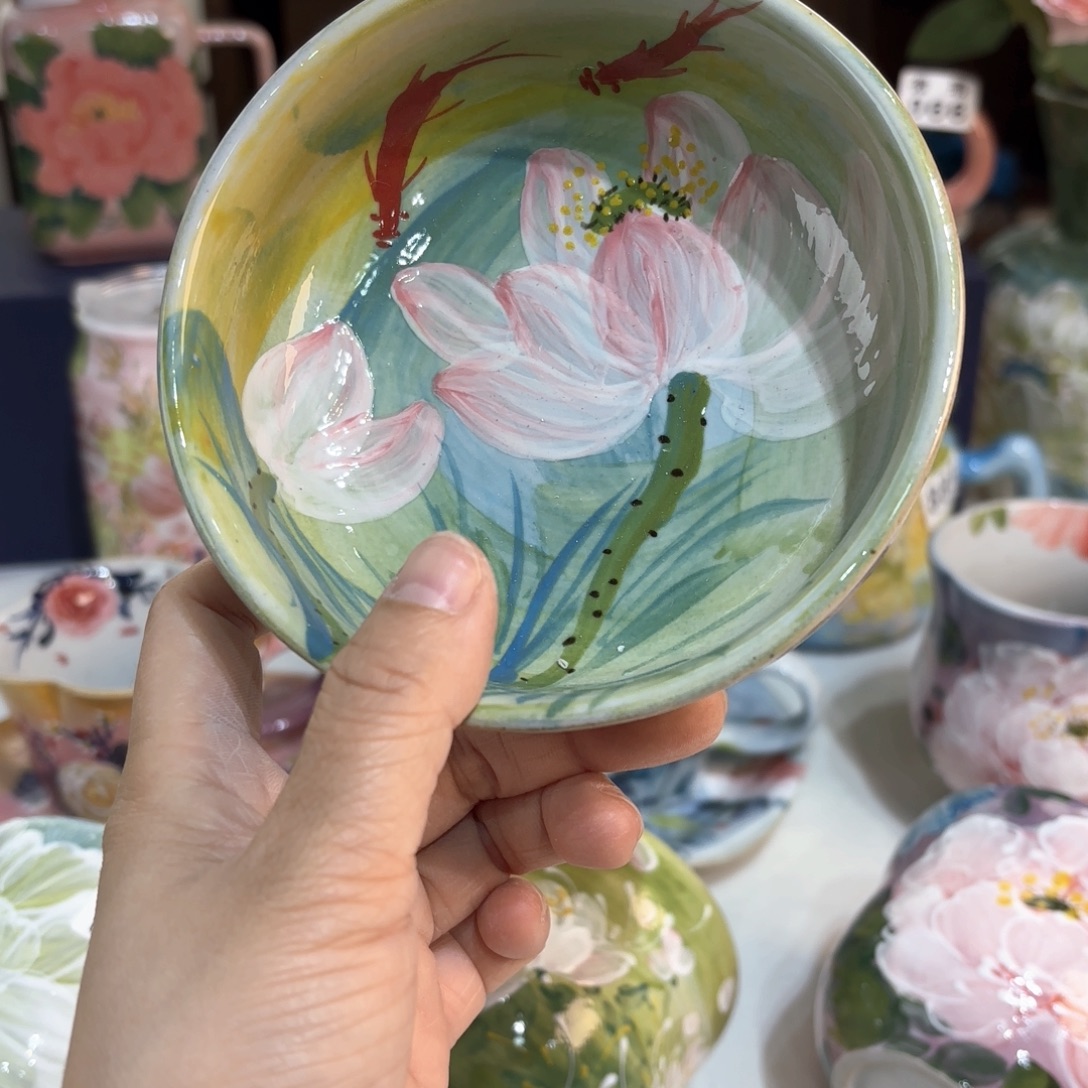 景德镇手绘高温釉下彩陶瓷茶具