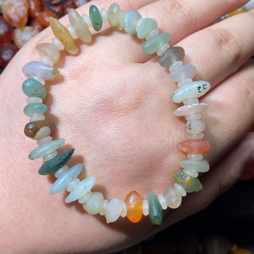 【闪购商品】玛瑙/玉髓项圈合金七*七