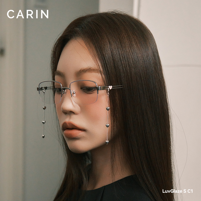 秋鱼同款 CARIN钛半框眼镜女新款LuvGlaze高级感超轻防蓝光眼镜