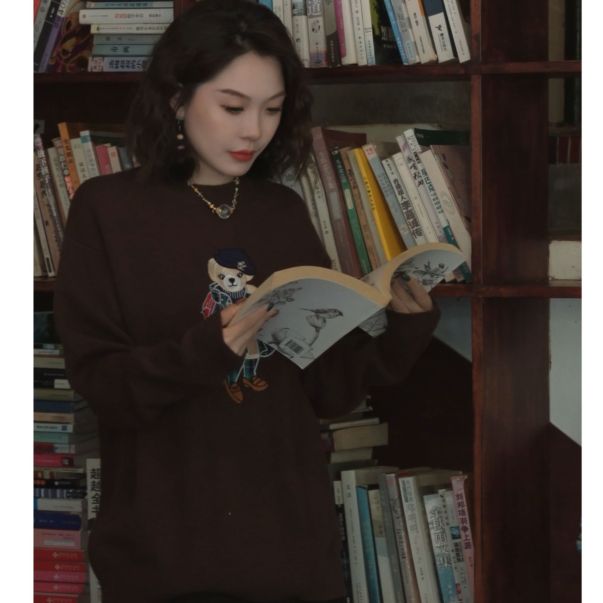 罗罗熊！廓形重工刺绣羊毛毛衣！ GZ6454