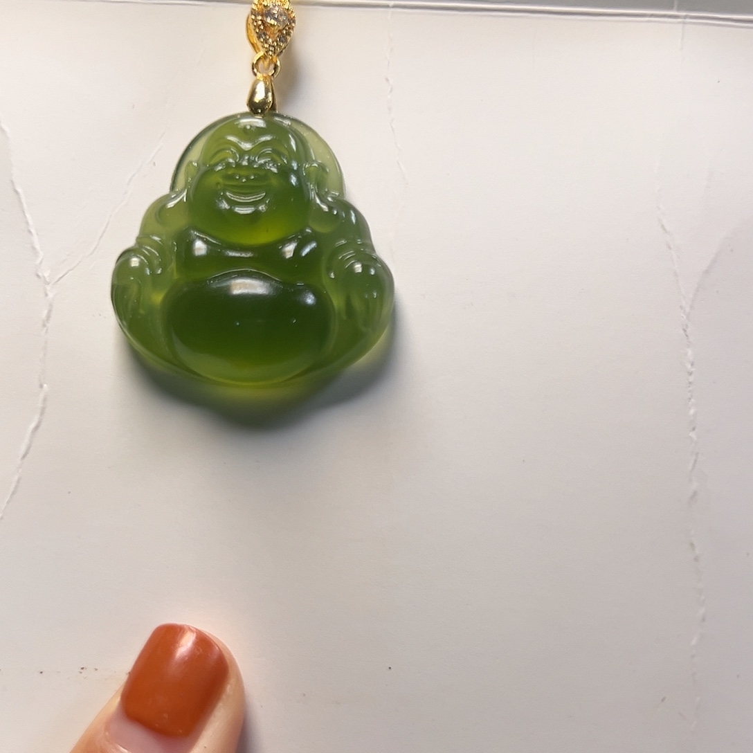 蛇纹石玉合金颈饰