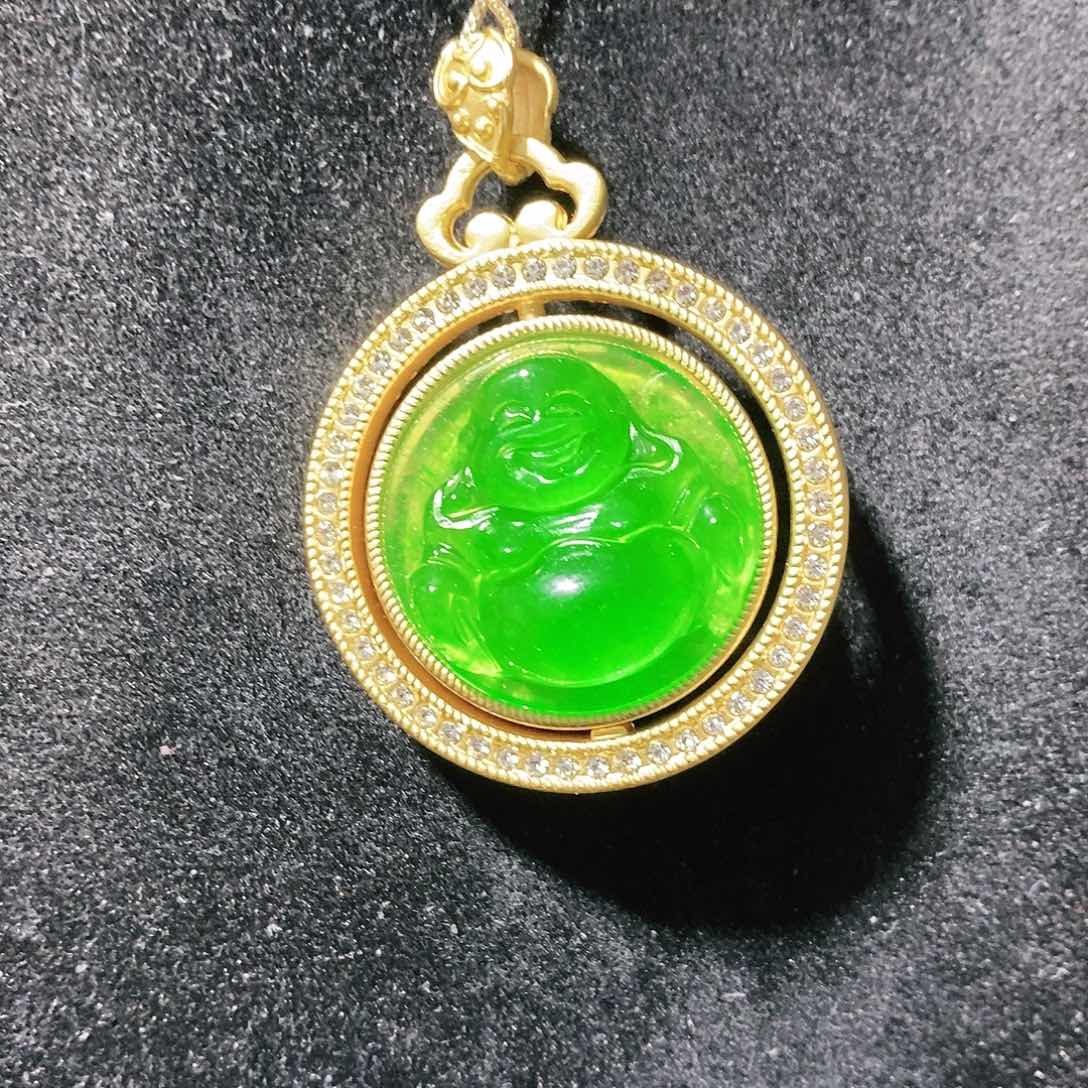 翡翠颈饰14K金镶嵌吊坠