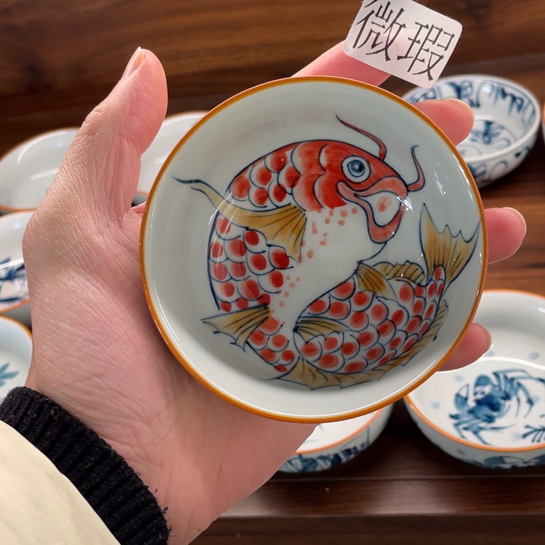 釉下手绘茶具微瑕