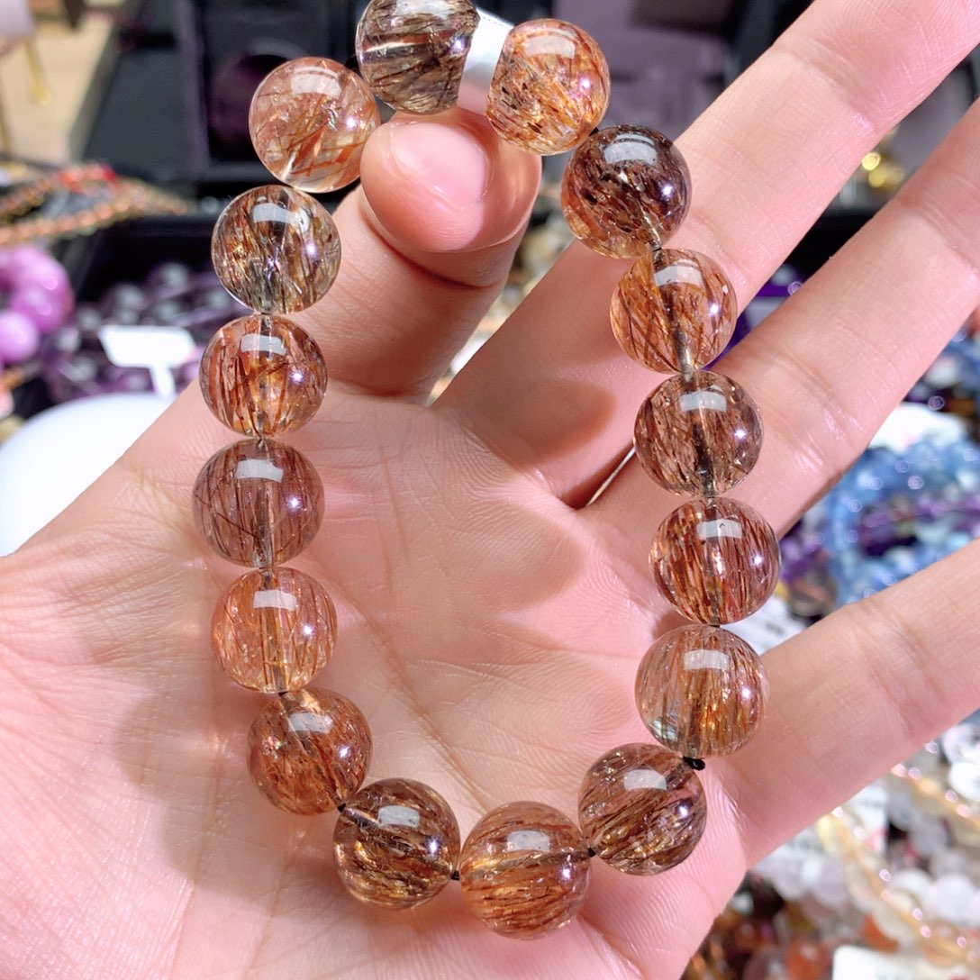 水晶手串未镶嵌我*凶黑金超手链13+