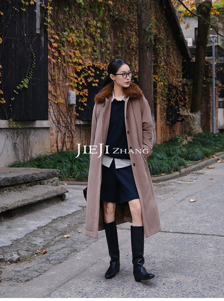 【JIEJI ZHANG】波兰进口绒高级定制秋冬时尚百搭长款鹅绒服351337