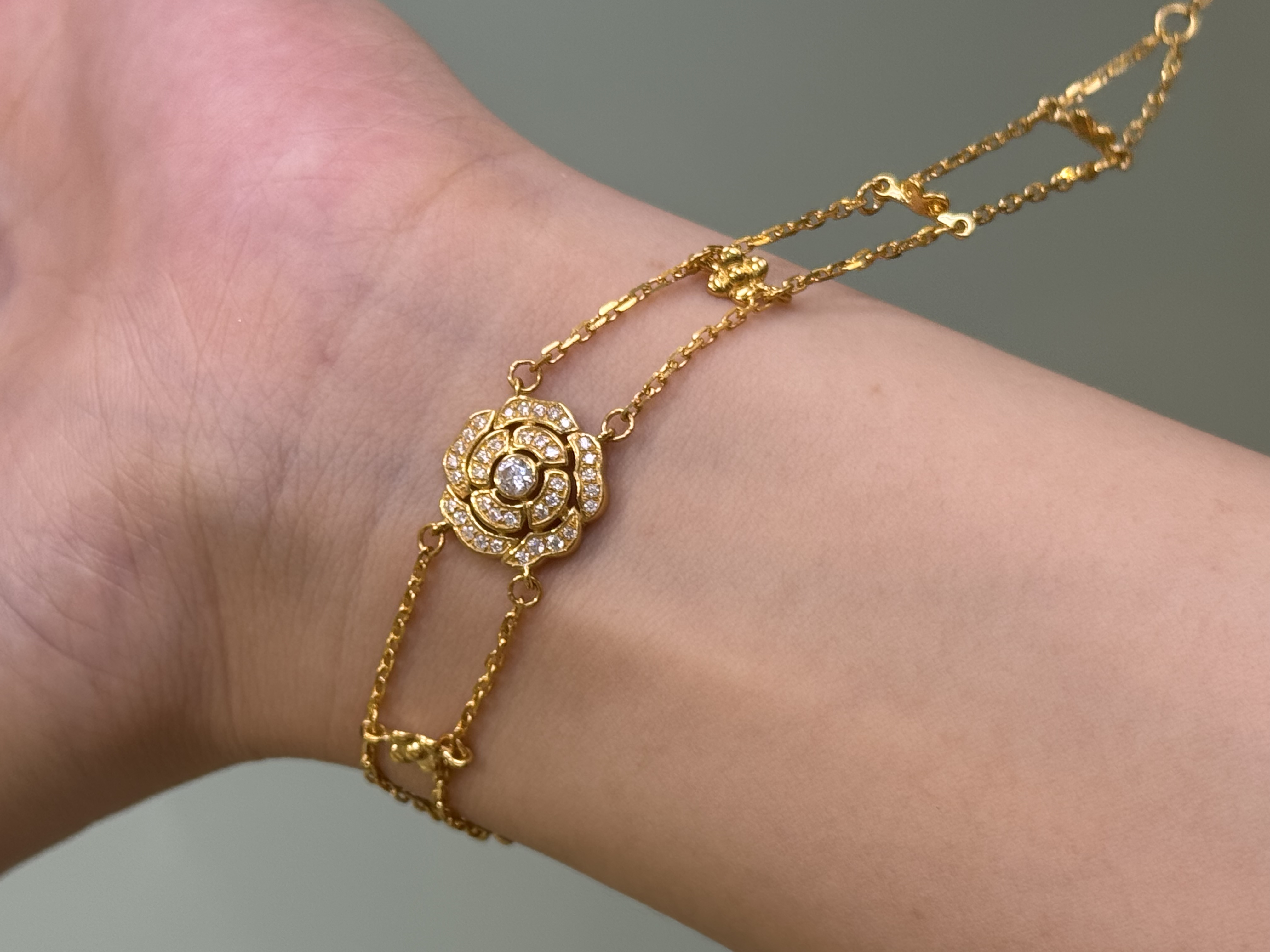 足金999 山茶花手链