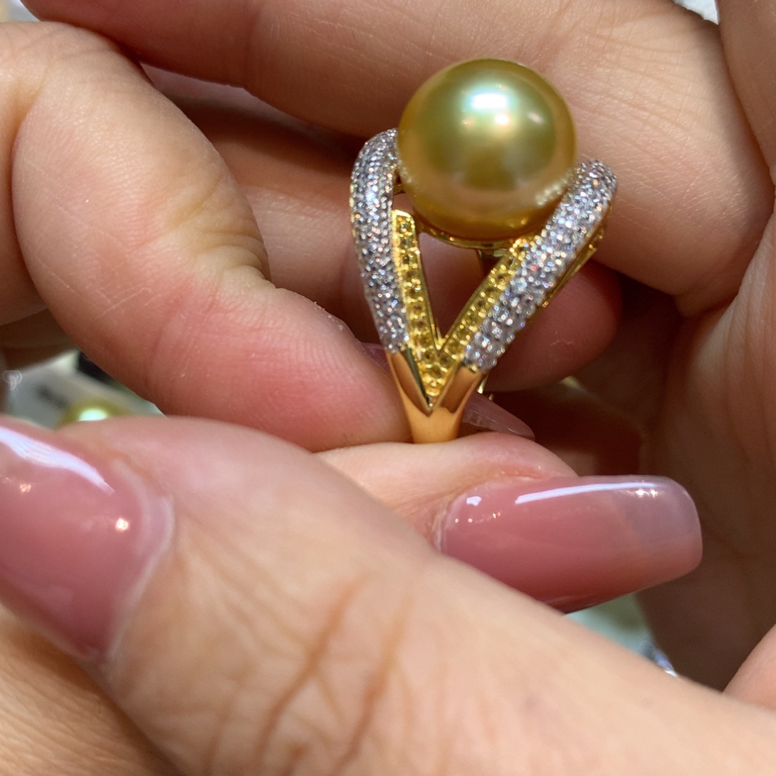 海水珍珠戒指银S925镶嵌