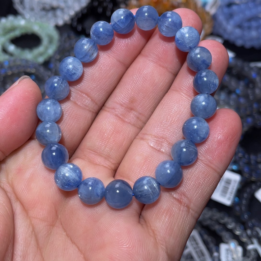 水晶手链未镶嵌蓝晶手链9m