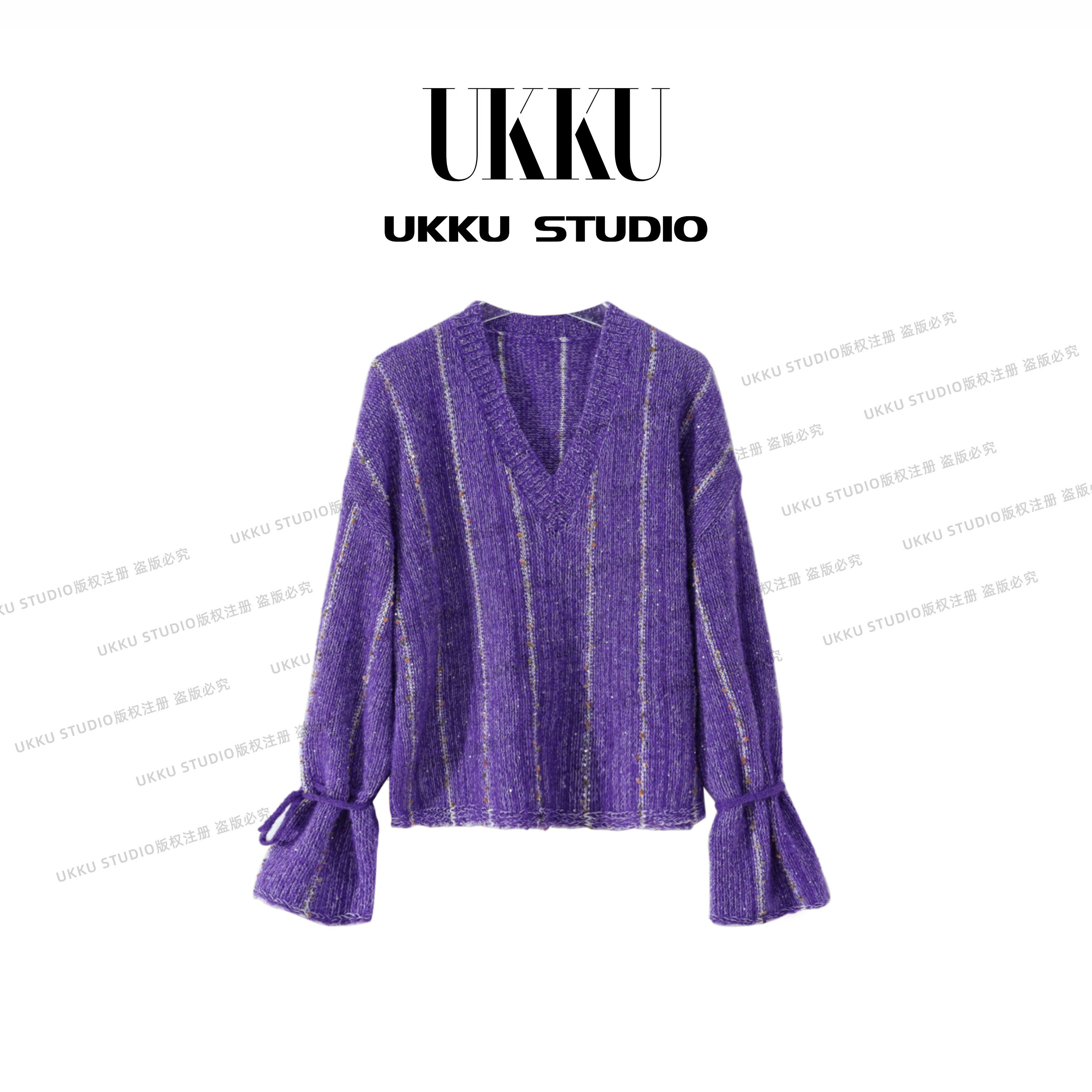 玟序【紫气东来】秋冬新款气质百搭显瘦重工针织毛衣315046