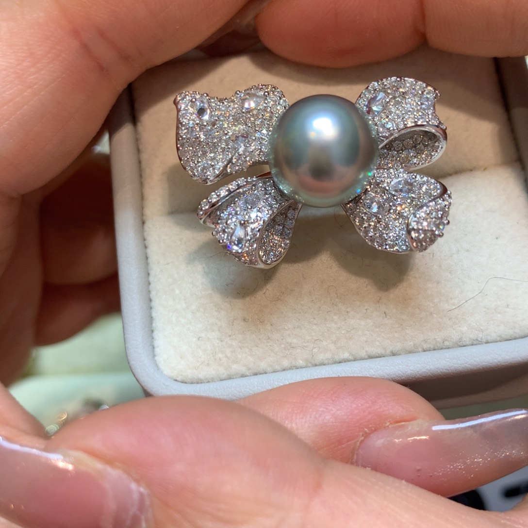 海水珍珠戒指银S925镶嵌