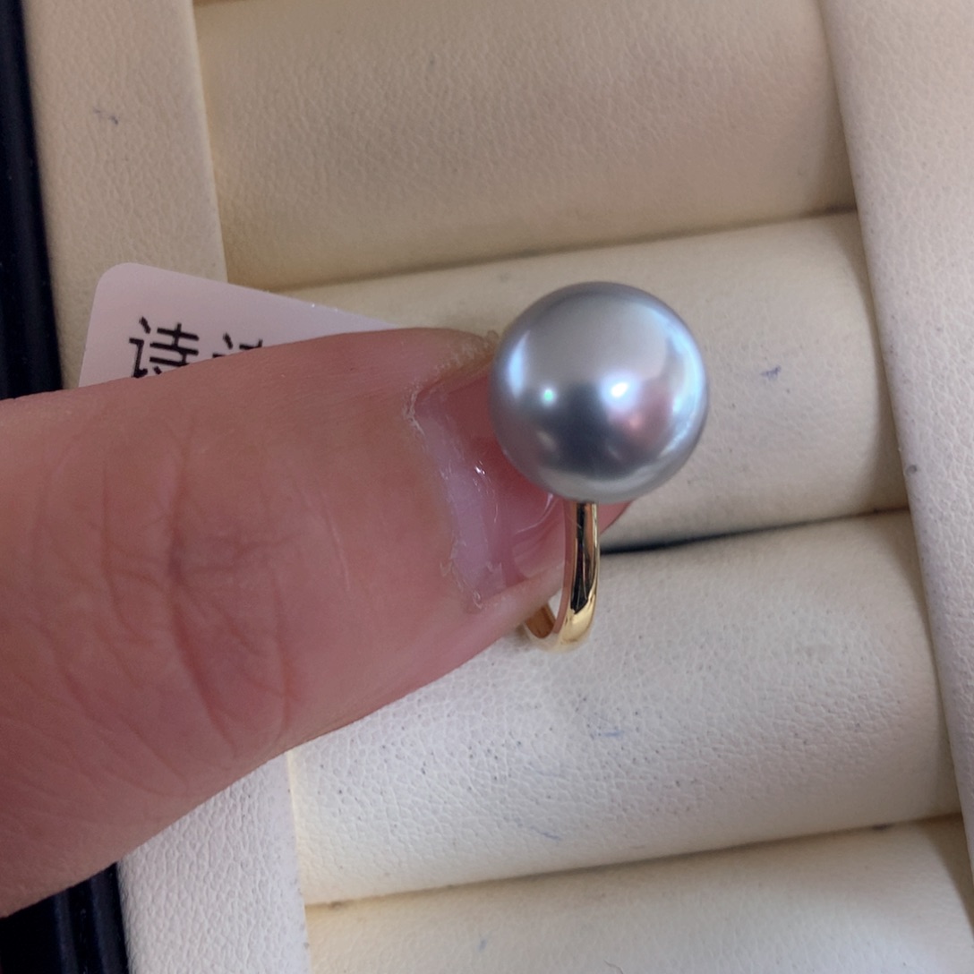 海水珍珠戒指18K金镶嵌