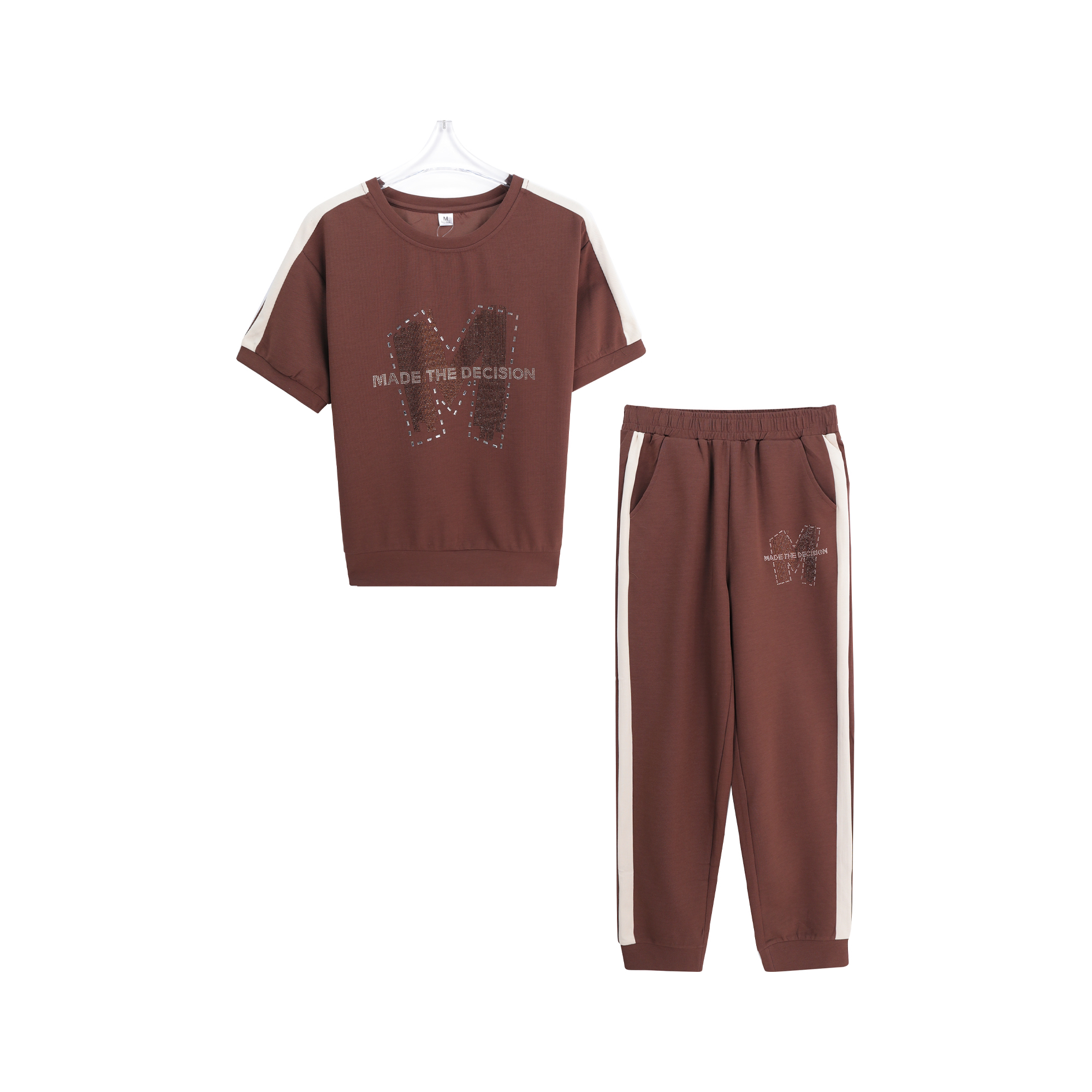 显瘦百搭韩版时尚休闲短袖运动套装女装夏季A64015