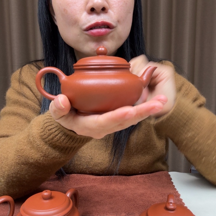 茶壶紫砂30目朱泥宫灯170cc全手工