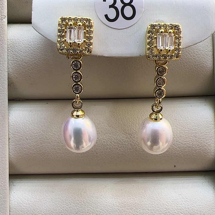 淡水珍珠耳饰银S925镶嵌