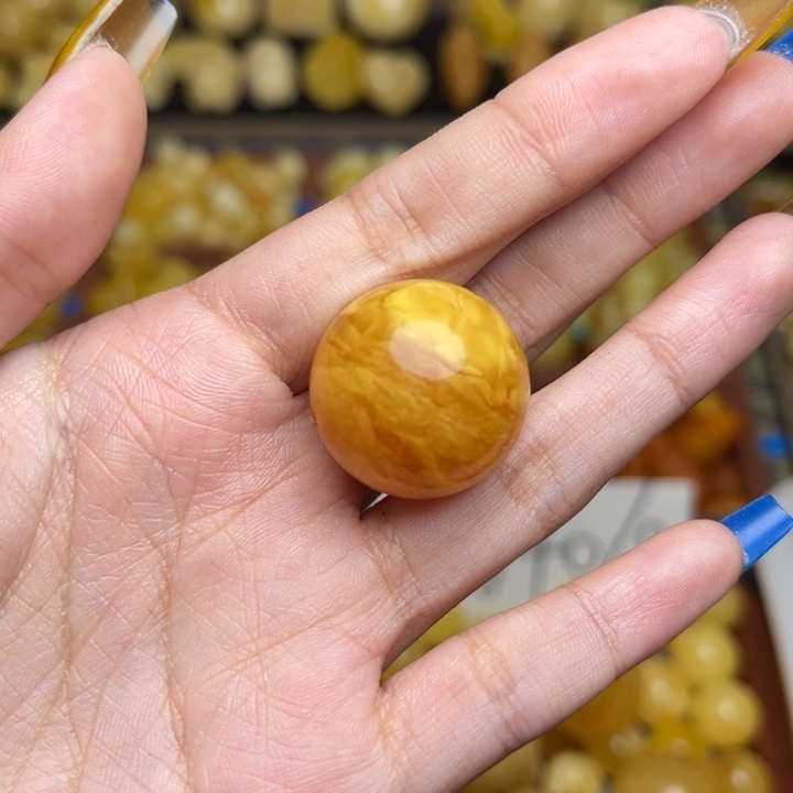 风***时蜜蜡未镶嵌珠宝奇石天然蜜蜡满蜡妖花珠子