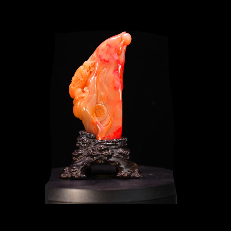 巴林石巴林鸡血石摆件一方