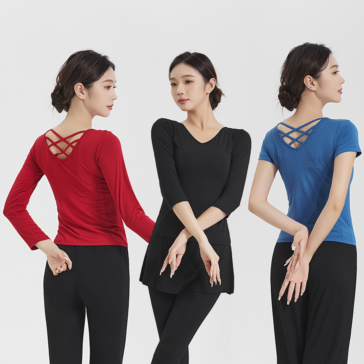 舞蹈服套装女艺考形体服新款舞蹈上衣教师成人训练服芭蕾舞练功服