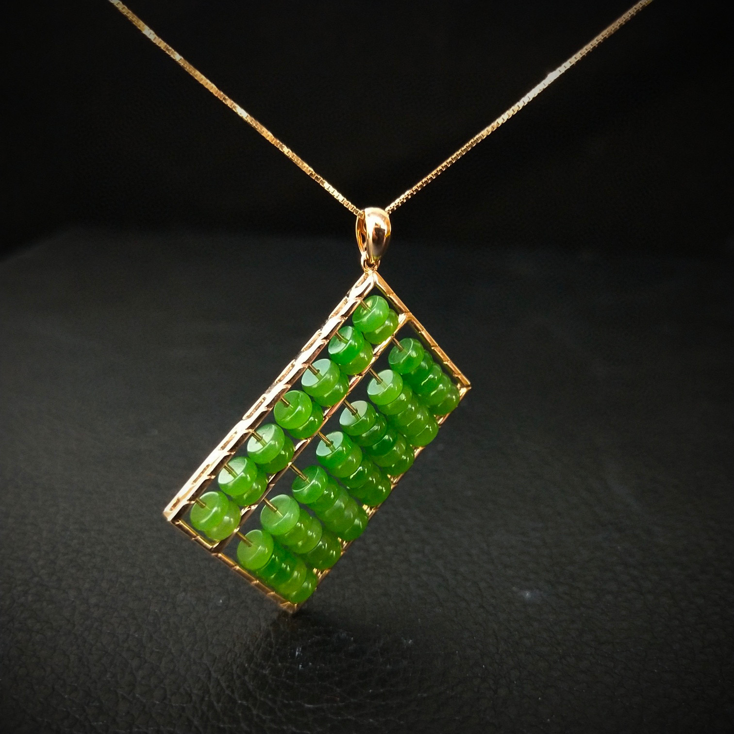 「称心如意」和田玉吊坠正品满绿如意算盘上等玉牌新中式国风款送礼