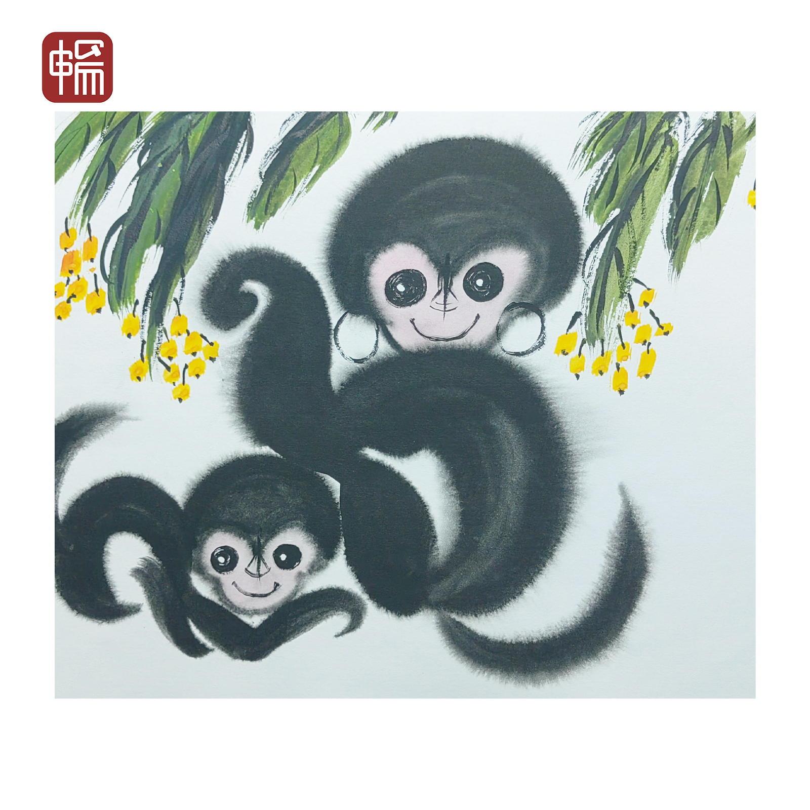 F1288 2005年作《猴》52*38（1.77） 纸本镜心 ZP