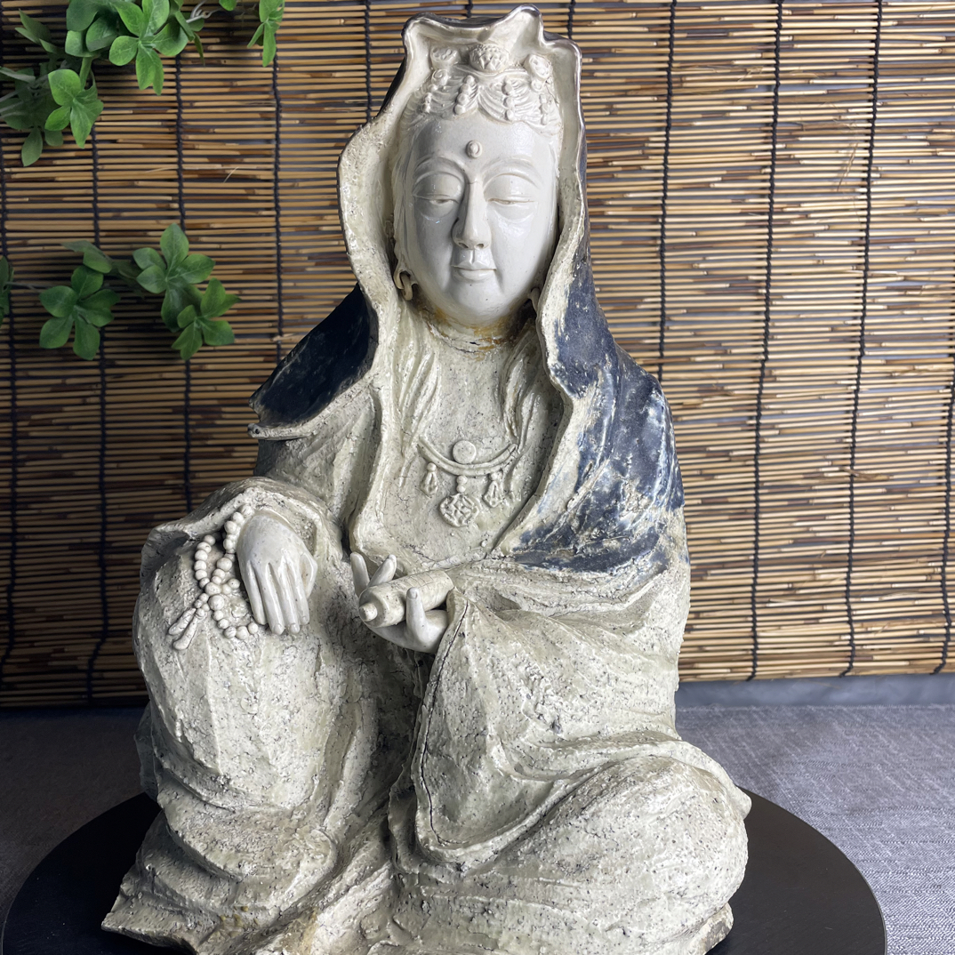 【W5826 万古烧·纯手捻观音造像 匠心传世孤品】14公斤重，在铭