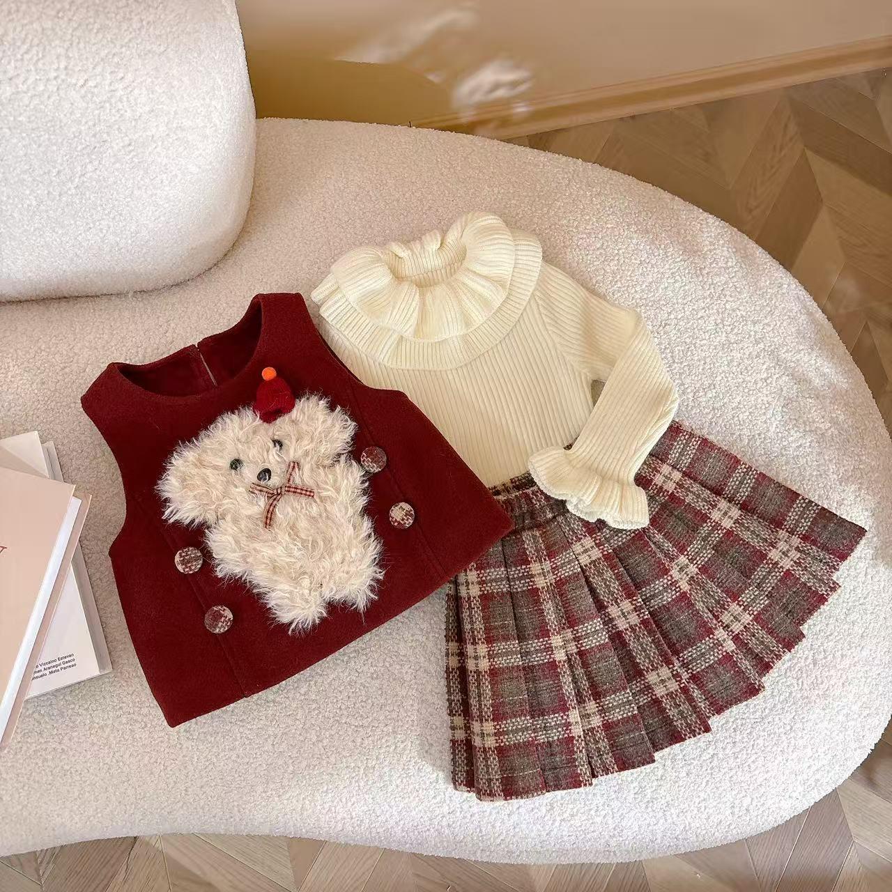 女童重要场合冬装2025新款女宝宝洋气时尚儿童冬季套装