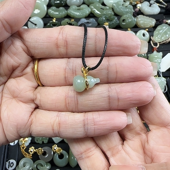 和田玉银S925镶嵌吊坠(不含链)