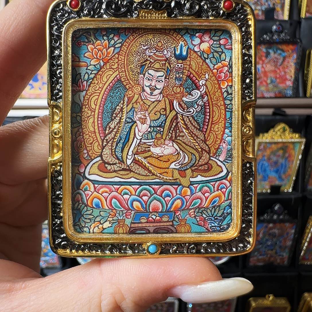 吊坠热贡莲师纯手绘