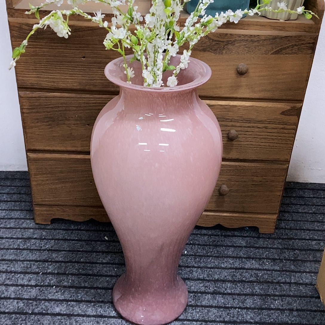 琉璃粉色美人琉璃摆件花瓶50