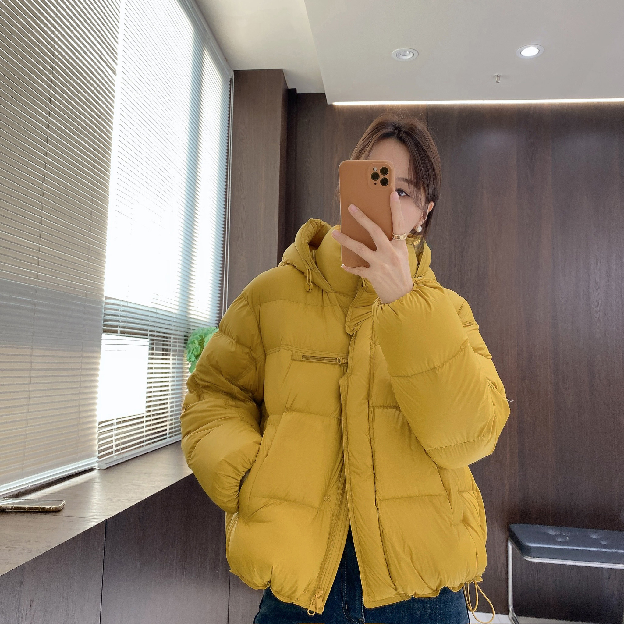 IMFLY金小金自制女装 90鸭绒羽绒服DYW10163新款立领保暖连帽外套