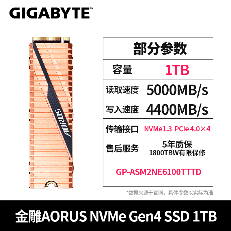 99新 Gigabyte/技嘉 二手技嘉金雕 M.2 NVMeSSD固态硬盘