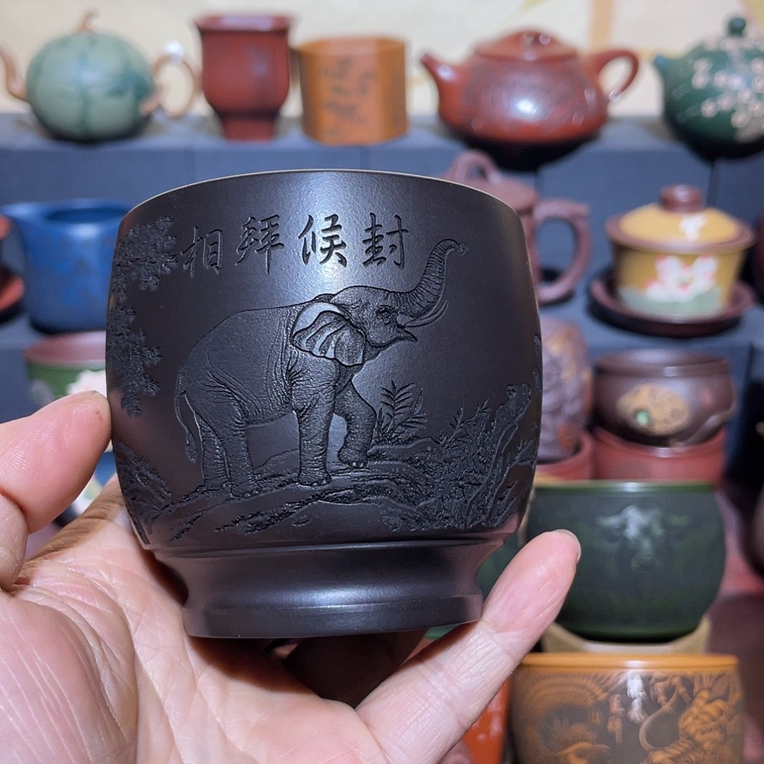 原矿紫砂手工主人杯