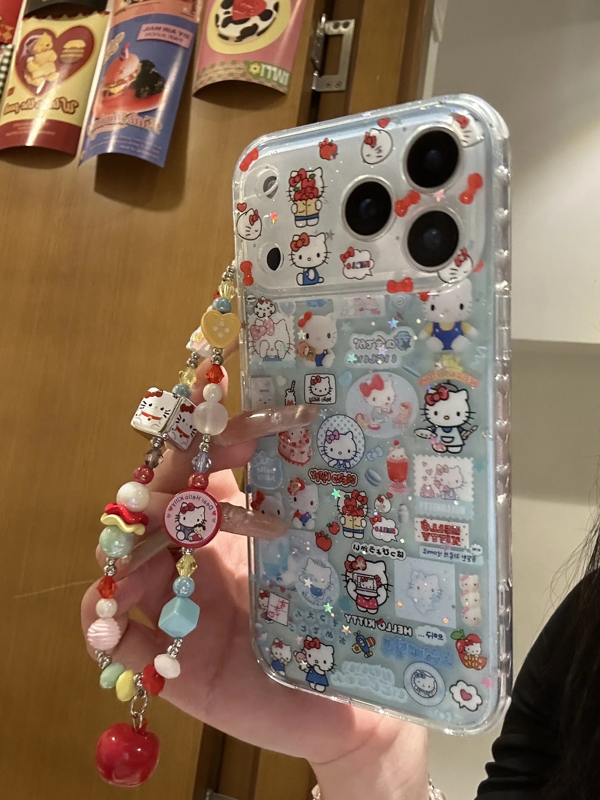 全包海盐蓝kitty猫苹果手机壳适用iPhone17promax苹果16pro防摔15